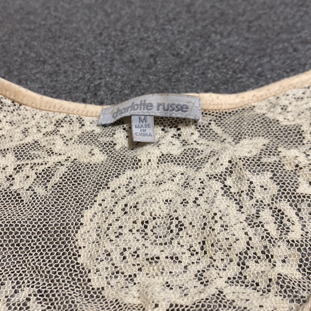 Charlotte Russe sheer lace tank top - Picture 3 of 3